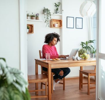 Woman working from home