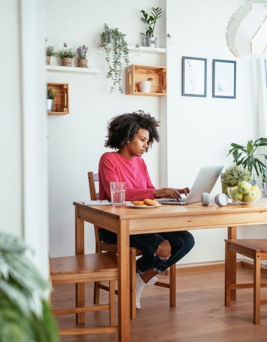 Woman working from home