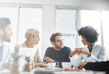 People in a meeting in modern office setting