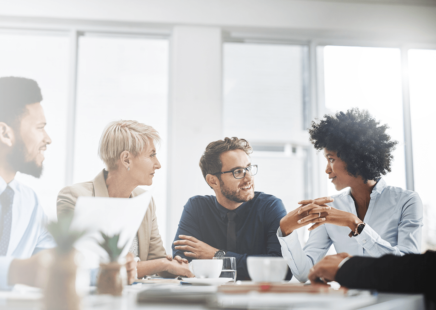 People in a meeting in modern office setting
