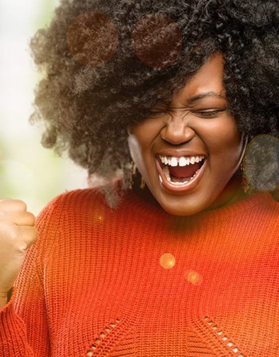 Woman happy and celebrating