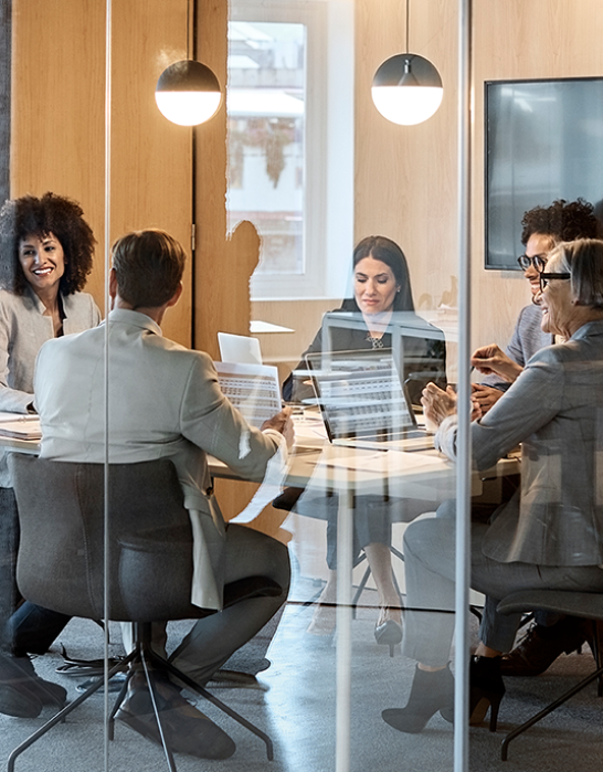 Meeting in modern office