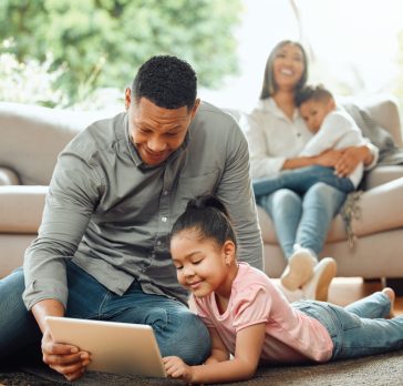 Family in living room