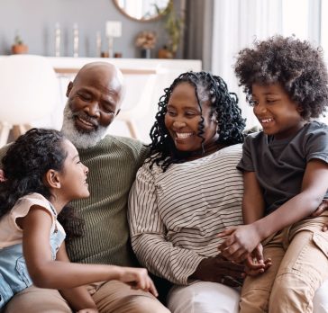 Family in living room